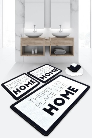 Like Home Djt 3 Lü Set Banyo Halısı Paspas Kaymaz Taban Yıkanabilir Klozet Takımı 8682125975979 - 4