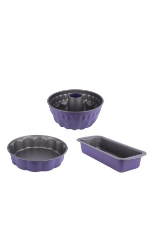 Lilafarbenes 3-teiliges Kuchenform-Set Kate 74915Viomuset KATE74915VIOMUSET - 1