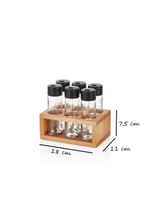 Lima 6-teiliges Gewürzset, Gewürzset mit Holzständer, 6er-Set. limra6lı - 5