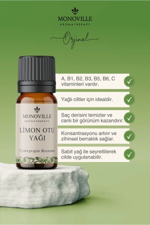 Limon Otu Uçucu Yağı 10 ml %100 Saf ve Doğal (Lemongrass Essential Oil) - 4