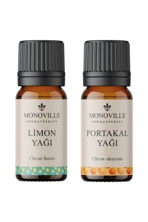 Limon Yağı 10 Ml- Portakal Yağı 10 ml 2'li Set %100 Saf Ve Doğal ( Lemon And Orange Oil ) 2x10 ml - 2