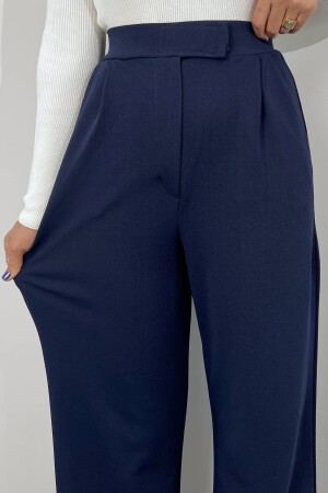 Line Damen-Palazzo-Hose aus Lycra mit Klettverschluss in Marineblau - 8