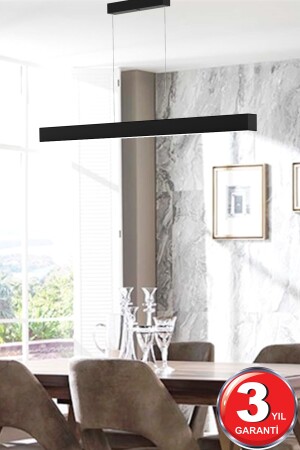 Lineer 100cm ( Siyah Kasa, Gün Işığı ) Ledli Sarkıt Modern Led Avize, Salon, Mutfak, Masa Üstü Lineer-100 Siyah 4000K - 7