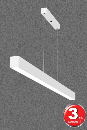 Lineer 120cm ( Beyaz Kasa, Gün Işığı ) Ledli Sarkıt Modern Led Avize, Salon, Mutfak, Masa Üstü Avize Lineer-120 Beyaz 4000K - 3