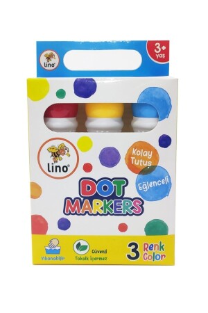 Lıno Dot Markers 3 Lü Yıkanabilir Boya Ln-603 LN-603 - 4