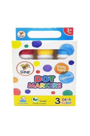 Lıno Dot Markers 3 Lü Yıkanabilir Boya Ln-603 LN-603 - 6