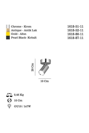 Lıpale Single Cobalt Plafonier 1xgu10 1618-87-11 - 6