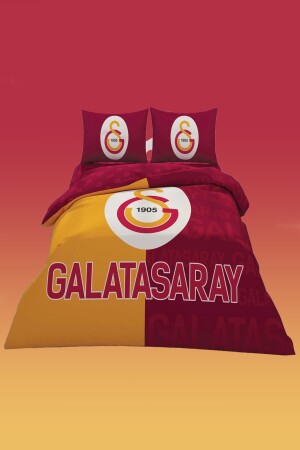 Lisanslı Galatasaray Parçalı Logo Pamuk Çift Kişilik Nevresim Takımı Çok Renkli gsparçalılogoçift - 5