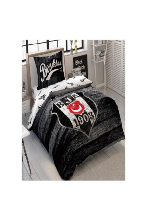 Lisanslı Nevresim Takımı Tek Kişilik Beşiktaş Wooden Logo TYC00371588405 - 4