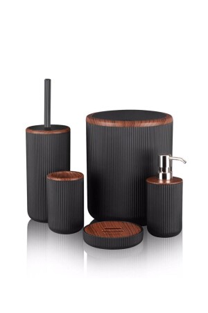 Lisbone Wood Schwarz 5-teiliges Badezimmer-Set 13194 - 3