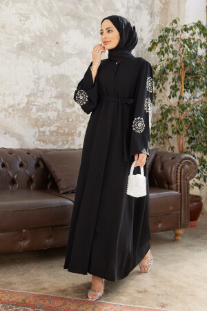 Liva Abaya mit Steinärmeln – Schwarz - 1