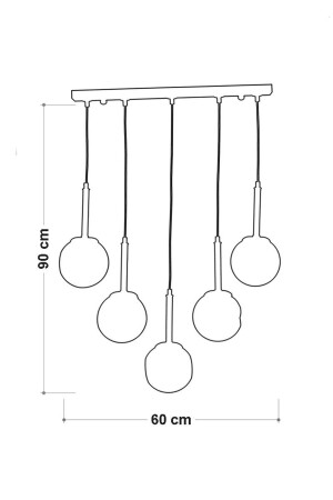 Liza 5-teiliger Luxus-Pendelleuchte-Kronleuchter mit kupferschwarzem Metallgehäuse und Rauchglas-Design LZRNAVZ216 - 10