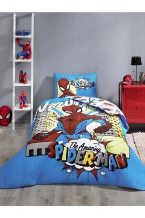 Lizenziertes gestepptes Bettbezug-Set Spiderman New York Four Seasons ST22198 - 1