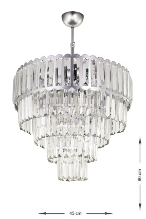 Lora 45 cm Kristallglas-Stein-Luxus-Kronleuchter – (Silber vergoldet) PH-800-45GY - 4