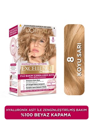 L’oréal Paris Excellence Creme 8 Koyu Sarı Saç Boyası - 3