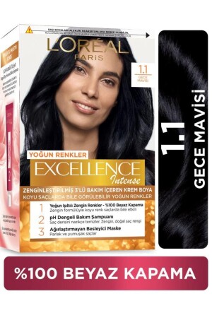 L'oréal Paris Excellence Intense Saç Boyası - 1.1 Gece Mavisi - 2