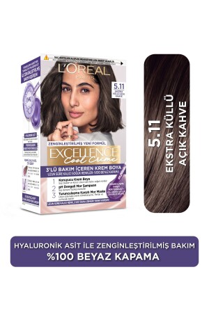 L’oréal Paris Excellence Cool Creme Haarfärbemittel – 5. 11 Extra aschiges Hellbraun - 2