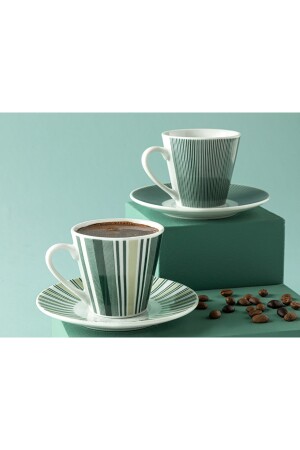 Lori Porzellan-Set mit 2 Kaffeetassen 80 ml dunkelgrün 10035664 - 4