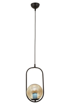 Lorin Single Black Honey Glass Moderne Pendelleuchte Küche Wohnzimmer Pendelleuchte Kronleuchter 3537-01-01-BL - 4