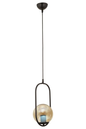 Lorin Single Black Honey Glass Moderne Pendelleuchte Küche Wohnzimmer Pendelleuchte Kronleuchter 3537-01-01-BL - 5