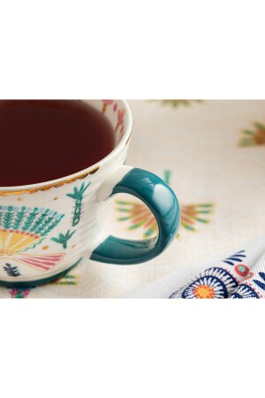 Love Crush New Bone China Kupa 460 Ml Açık Mavi - Pembe 10037909 - 4