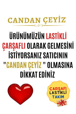 Love Kahve 6 Parça Çift Kişilik Lastikli Çarşaflı Nevresim Takımı cndn-lovekahve-çk - 7