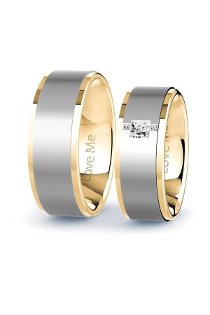 Love Me Marke 1. Qualität 9mm Gold Weiß 2 Farben Unisex Stahl Ehering Ring Lm-008g - 1