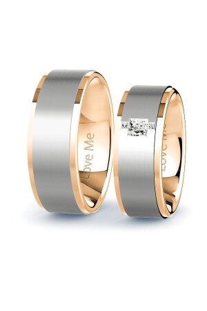 Love Me Marke 1. Qualität 9mm Gold Weiß 2 Farben Unisex Stahl Ehering Ring Lm-008r - 1