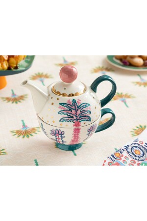 Love Wish New Bone China Demlik Seti 400 ml Pembe - Mavi 10037915 - 1