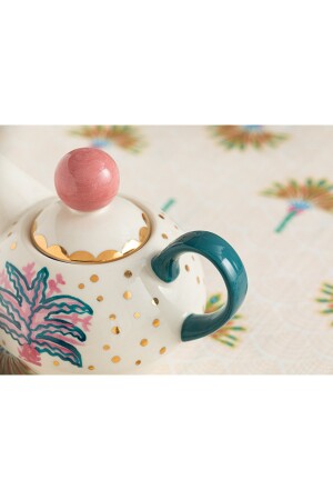 Love Wish New Bone China Demlik Seti 400 ml Pembe - Mavi 10037915 - 5