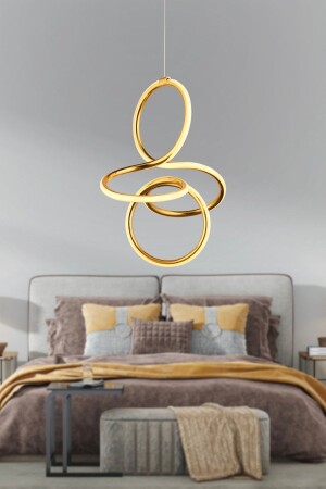 Lucetta Gold Pendelleuchte 48 Watt Pendelleuchte 3 Farben LED Moderne Küche Badezimmer Led Wohnzimmer Pendelleuchte Kronleuchter 11314-01-GD - 2