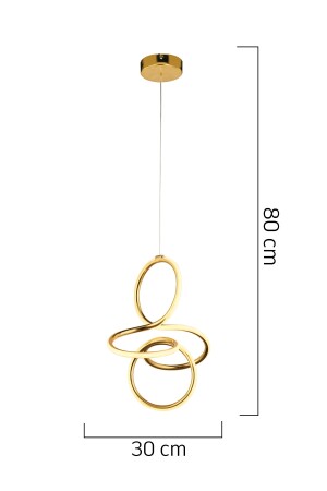 Lucetta Gold Pendelleuchte 48 Watt Pendelleuchte 3 Farben LED Moderne Küche Badezimmer Led Wohnzimmer Pendelleuchte Kronleuchter 11314-01-GD - 5