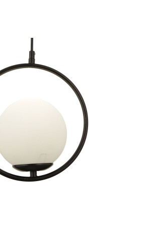 Luis Single Black Pendelleuchte mit weißem Glas, moderne Pendelleuchte, Küche, Wohnzimmer, Pendelleuchte, Kronleuchter - 9