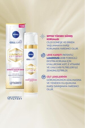 Luminous630 Aydınlatıcı Leke Karşıtı Güneş Korumalı SPF50 Gündüz Yüz Kremi 40ml ve Cilt Serumu 50ml - 6