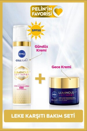 Luminous630 Leke Karşıtı SPF50 Gündüz Yüz Kremi 40 ml ve Aydınlatıcı Gece Kremi,Cilt Tonu Eşitleyici SET.NVE.873 - 1