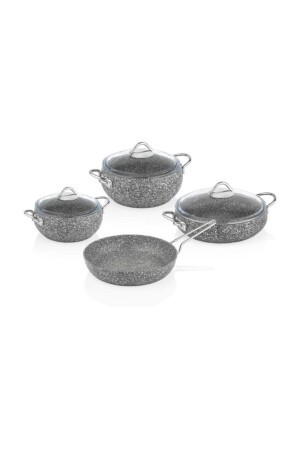 Luna 4-teiliges 7-teiliges Granit-Kochgeschirr-Set, Grau, 1205323. 0002 - 4