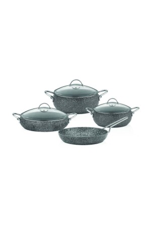 Luna 4-teiliges 7-teiliges Granit-Kochgeschirr-Set, Grau, 1205323. 0002 - 5