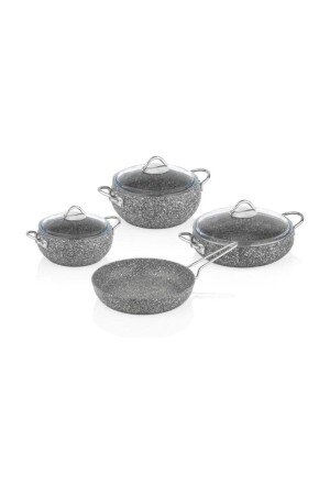 Luna 4-teiliges 7-teiliges Granit-Kochgeschirr-Set, Grau, 1205323. 0002 - 3