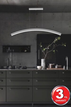 Luna (graues Gehäuse, weißes Licht) moderner LED-Kronleuchter mit LED, Wohnzimmer, Küche, Wohnschlafzimmer, Hängelampe Luna Grey 6500K - 4