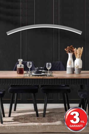 Luna (graues Gehäuse, weißes Licht) moderner LED-Kronleuchter mit LED, Wohnzimmer, Küche, Wohnschlafzimmer, Hängelampe Luna Grey 6500K - 6