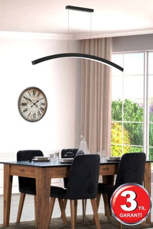 Luna ( Siyah Kasa, Beyaz Işık ) Ledli Modern Led Avize, Salon, Mutfak, Oturma Yatak Odası, Sarkıt Luna Siyah 6500K - 5