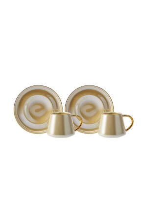 Lustre Set mit 2 cremefarbenen Kaffeetassen 80 ml 153. 03. 06. 9505 - 1