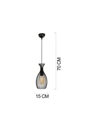 Luti Single Wire Schwarz Moderne Pendelleuchte Küche Wohnzimmer Pendelleuchte Kronleuchter 3365-01-BL - 7