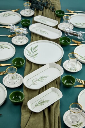 Lux Ceramic Botanical Green 23-teiliges Frühstücksset für 6 Personen - 6