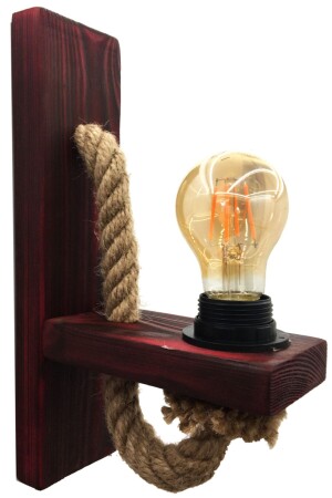 Luxuriöse Wandleuchte aus rotem Holz mit Jut Rope Horizontal Hotel Cafe Bar 6223978301 - 2