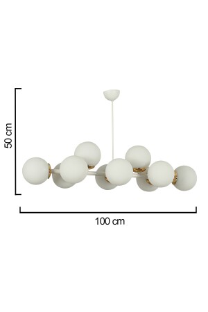 Luxuriöser 10-teiliger weißer Kugelglas-Kronleuchter in modernem Design SEF126 - 6