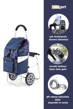 Luxuriöser Marktwagen mit Aluminiumgehäuse, schalldichten Rädern, wasserdichter Tasche und Sitz - 2