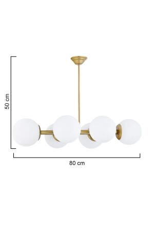 Luxuriöser, moderner, antiker 6-teiliger weißer Kugelglas-Kronleuchter - 6