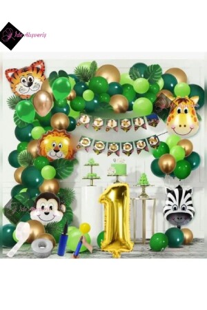 Luxuriöses Folienballon-Set mit Safari-Thema für 1-Jährige - 2