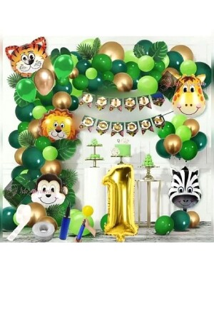 Luxuriöses Folienballon-Set mit Safari-Thema für 1-Jährige - 3